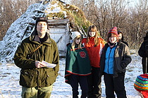 Ørjan Jensen fra Fylkesmannen i Finnmark foretok den offisielle åpningen av stitraseen Foto: Mihkku Solbakk